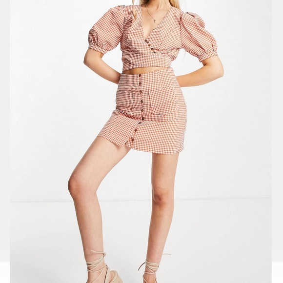 Gingham Matching Top and Skirt co ord - Picture 2 of 4